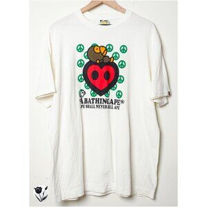 A Bathing Ape BAPE Graphic T Shirt White XL Japan Ape shall never kill ape Uniq